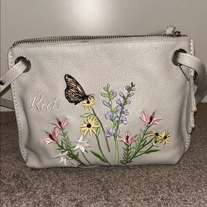 Roots Gray Embroidered Women's Bag